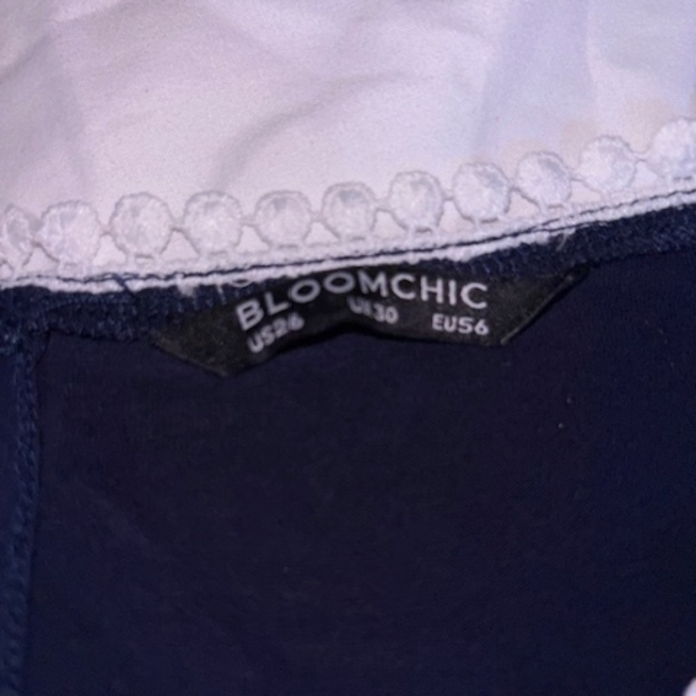 BloomChic Navy Tunic with White Floral Embroidery - Picture 2 of 3